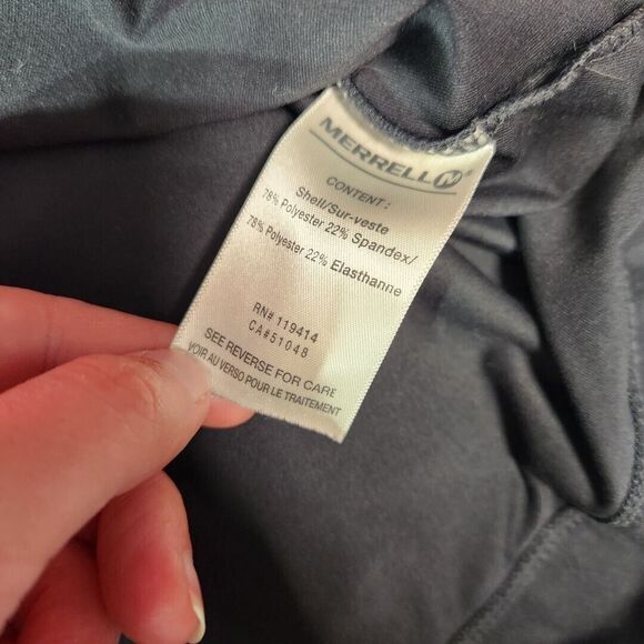 Merrell Womens Sz L Dress Long Sleeve Heavy Stretch Tie Waist Knee Length Black - Picture 7 of 10